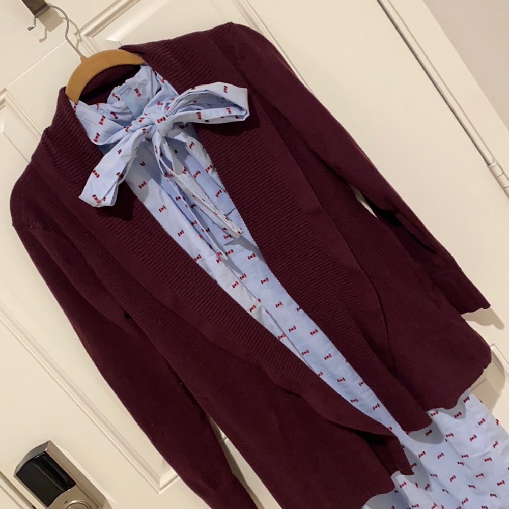 GAP- size small eggplant colored cocoon sweater-minor piling noted-